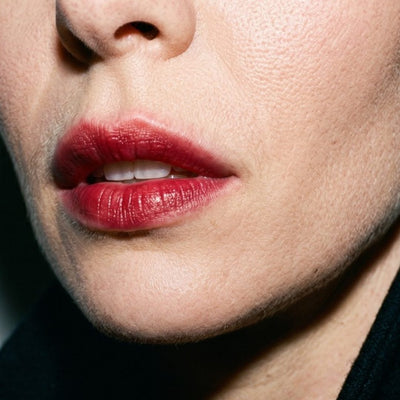 Lips in a soft, diffused red